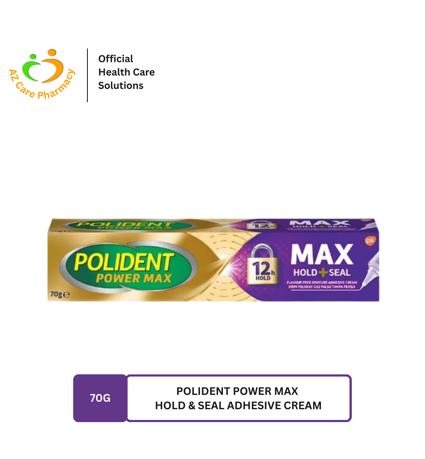 Polident Power Max Hold & Seal Adhesive Cream 70g
