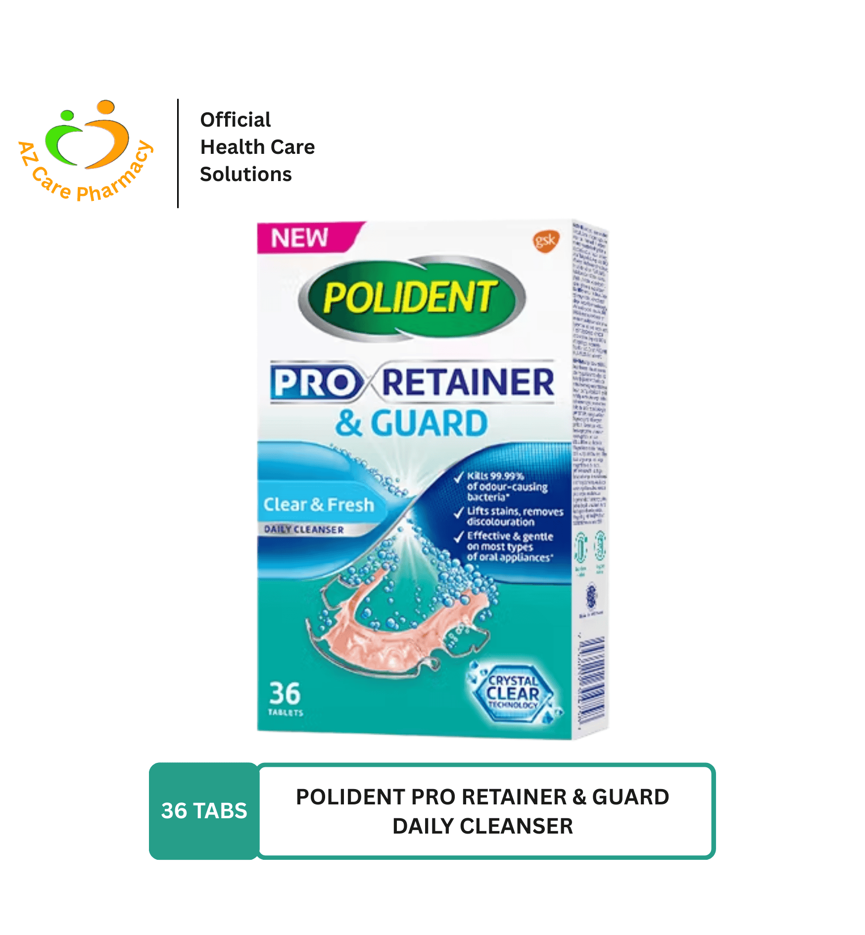 Polident Pro Retainer & Guard Daily Cleanser 36 tabs