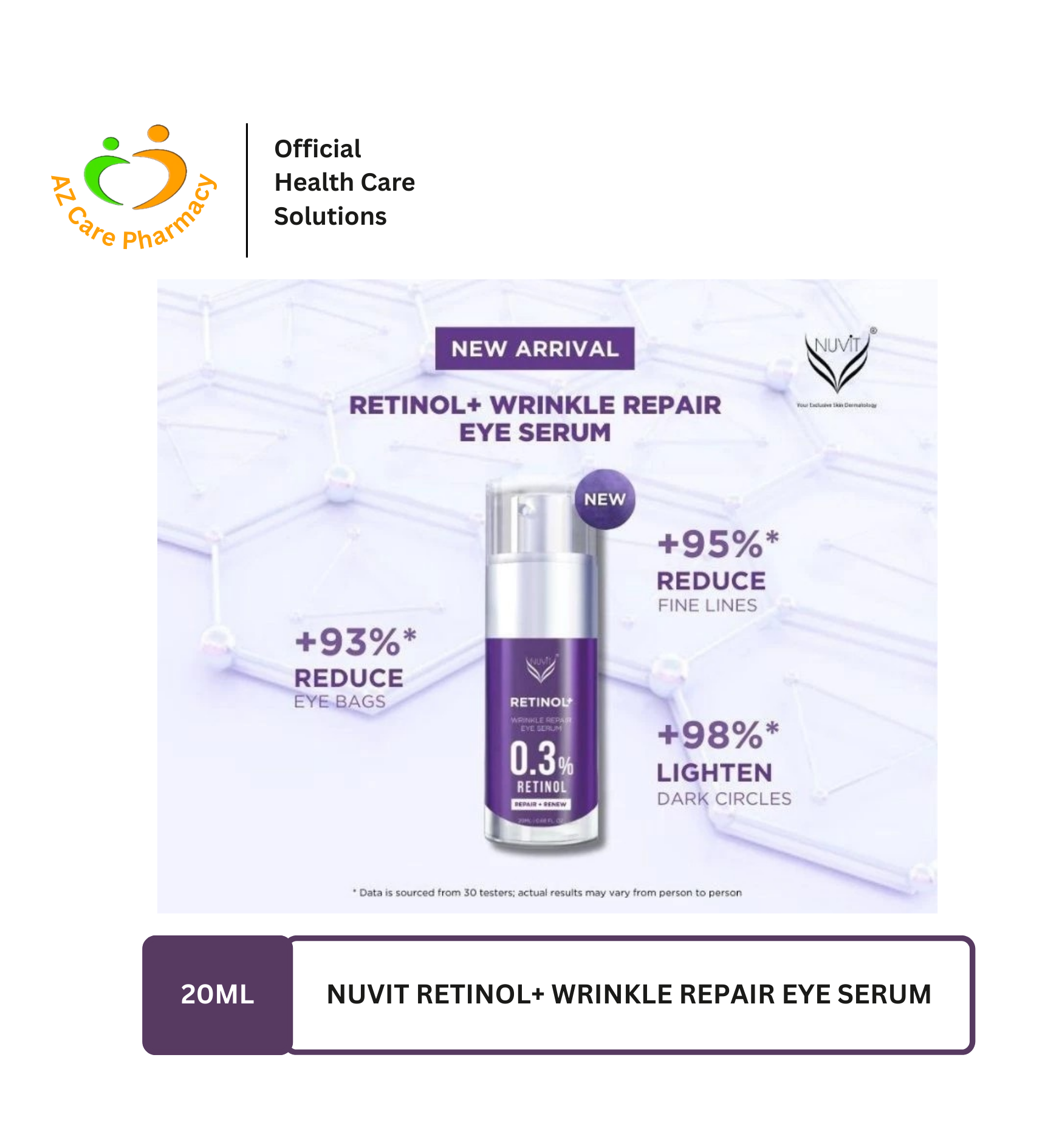 Nuvit Retinol+ Wrinkle Repair Eye Serum 20ml - Image 3