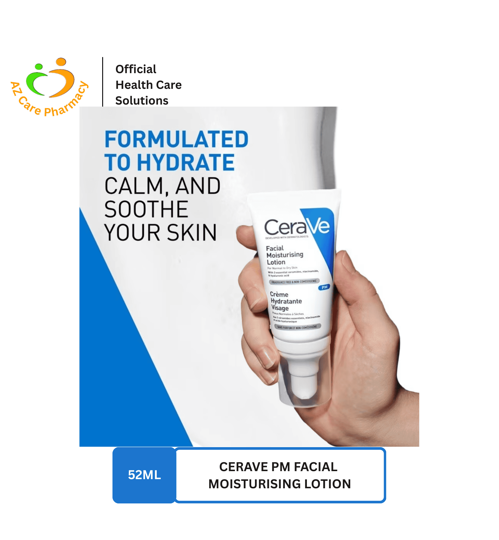 CeraVe PM Facial Moisturising Lotion 52ml - Image 2