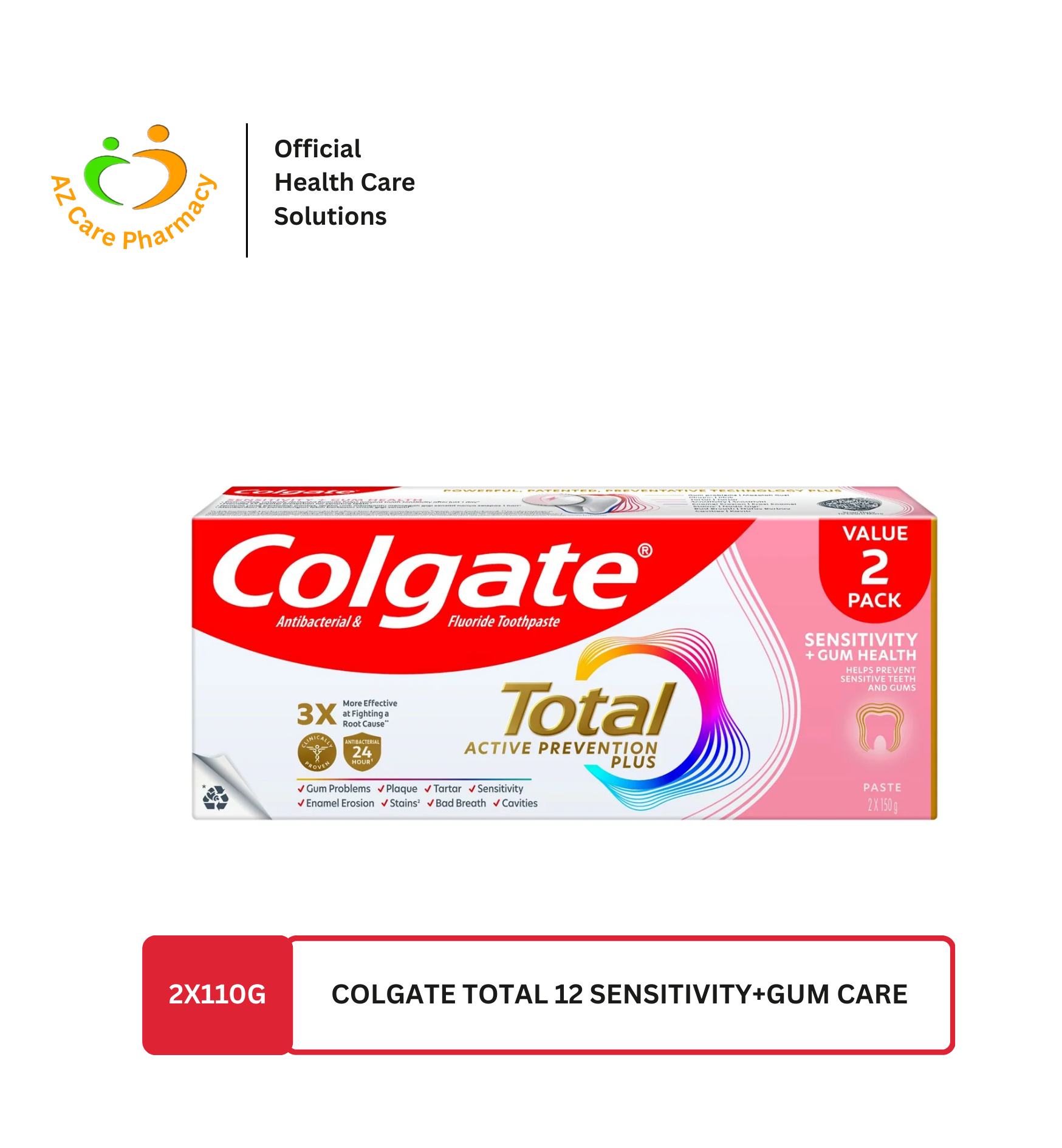 Colgate Total 12 Sensitivity+Gum Care 2X110g