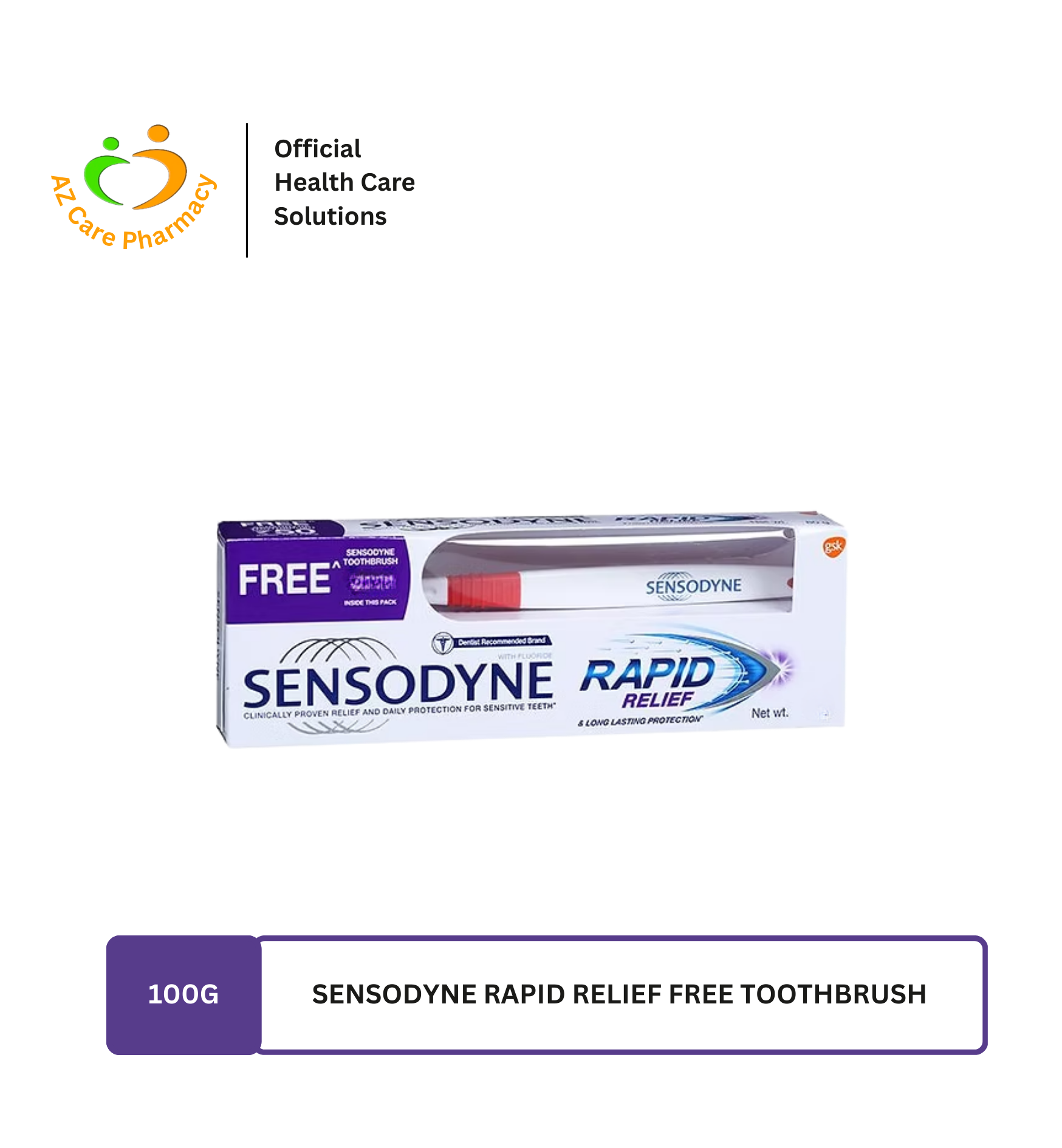 Sensodyne Rapid Relief 100g With Free Toothbrush