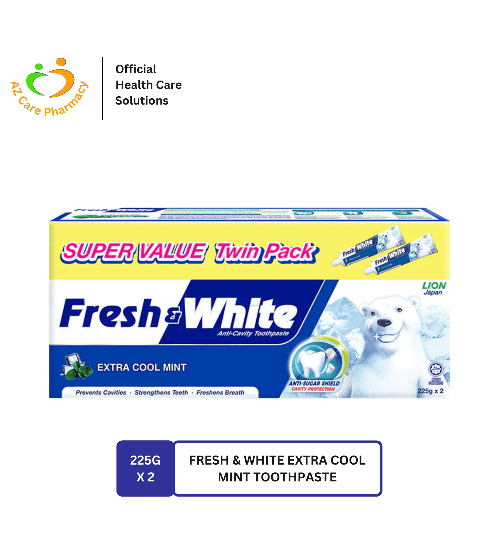 Fresh & White Extra Cool Mint Toothpaste 2*225g