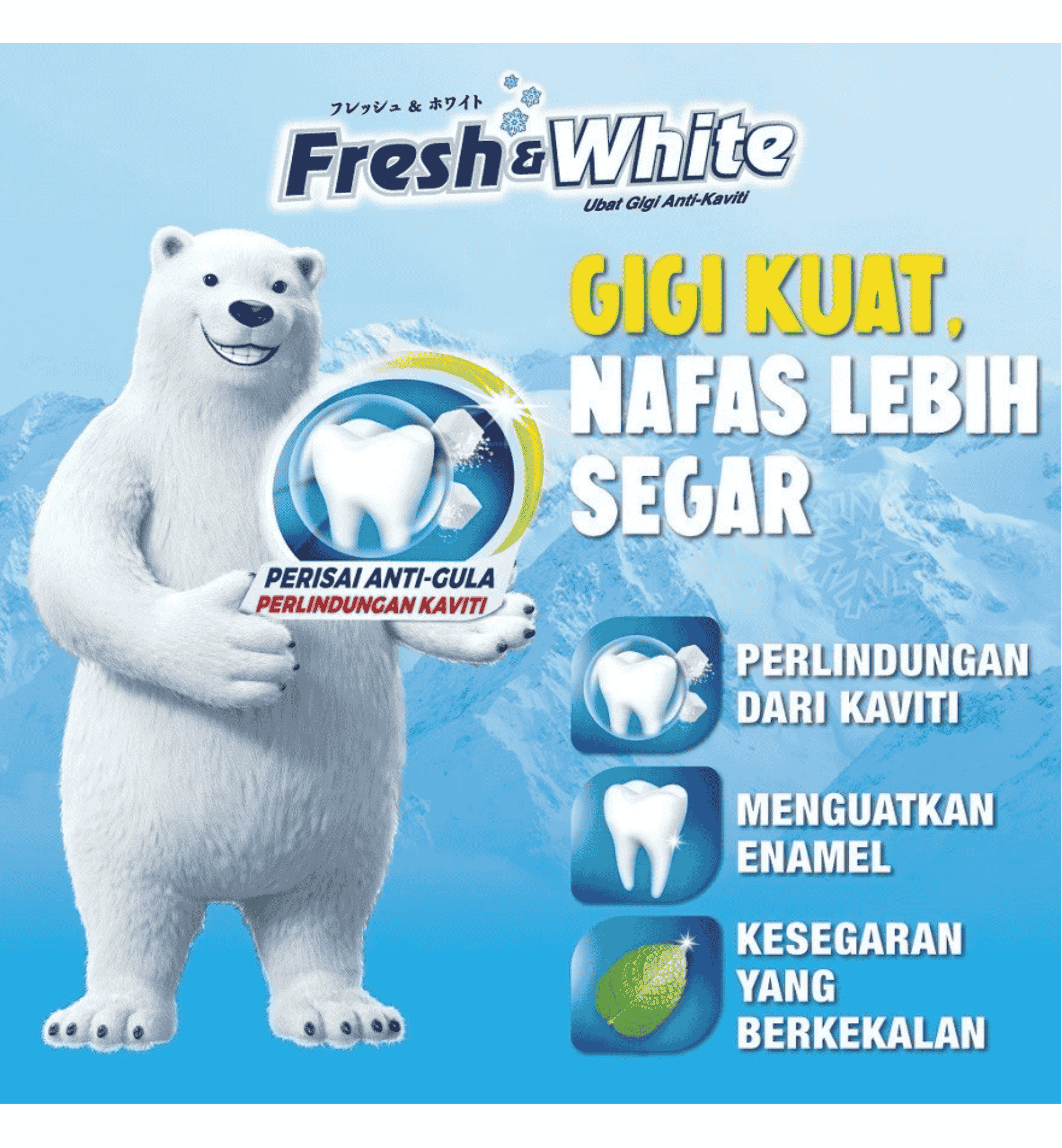 Fresh & White Extra Cool Mint Toothpaste 2*225g - Image 3