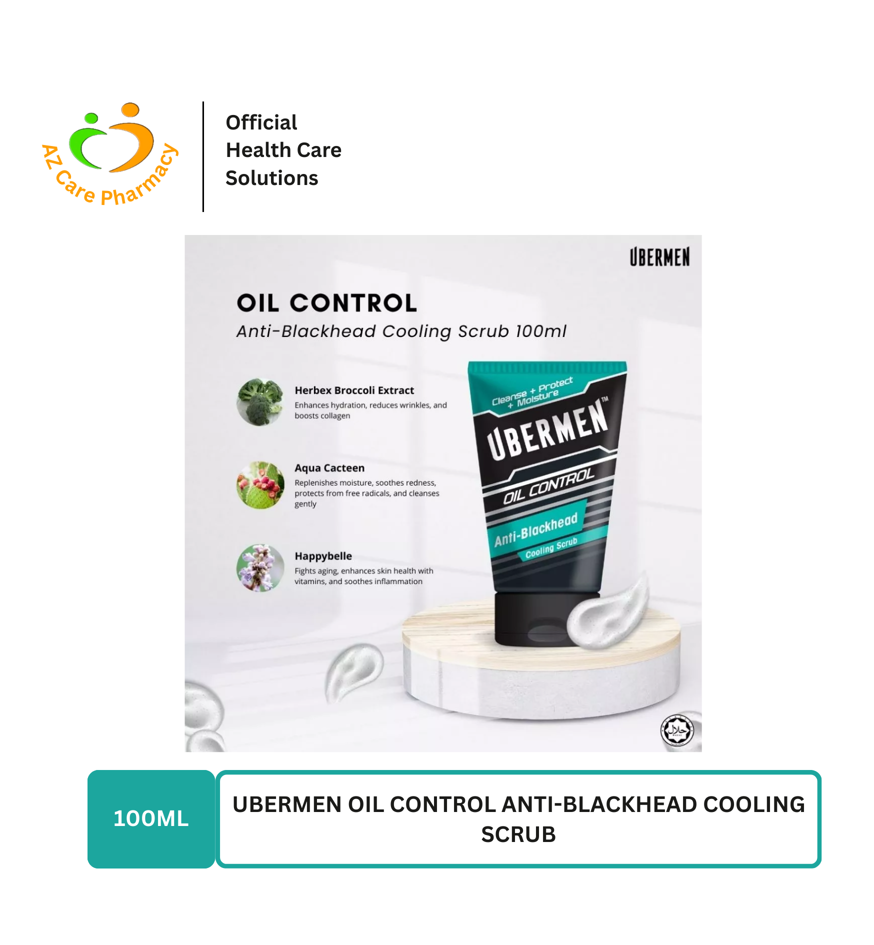 Ubermen Oil Control Anti-Blackhead Cooling Scrub 100ml - Image 3