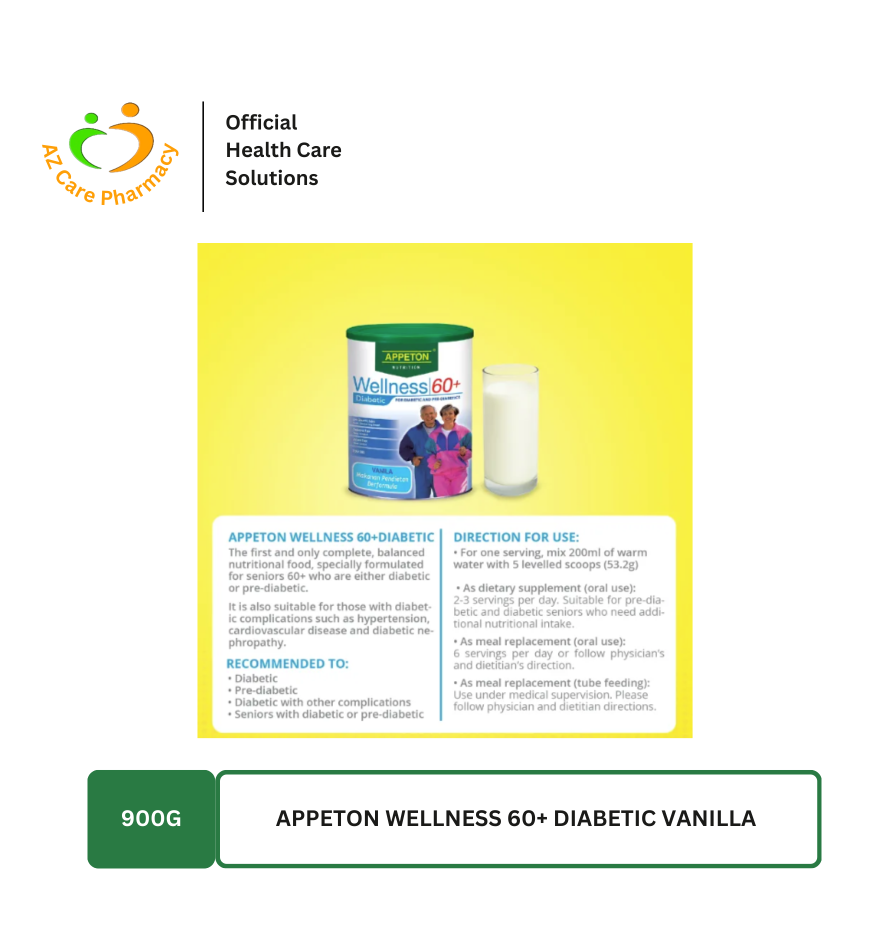 Appeton Wellness 60+ Diabetic Vanilla 900g - Image 4