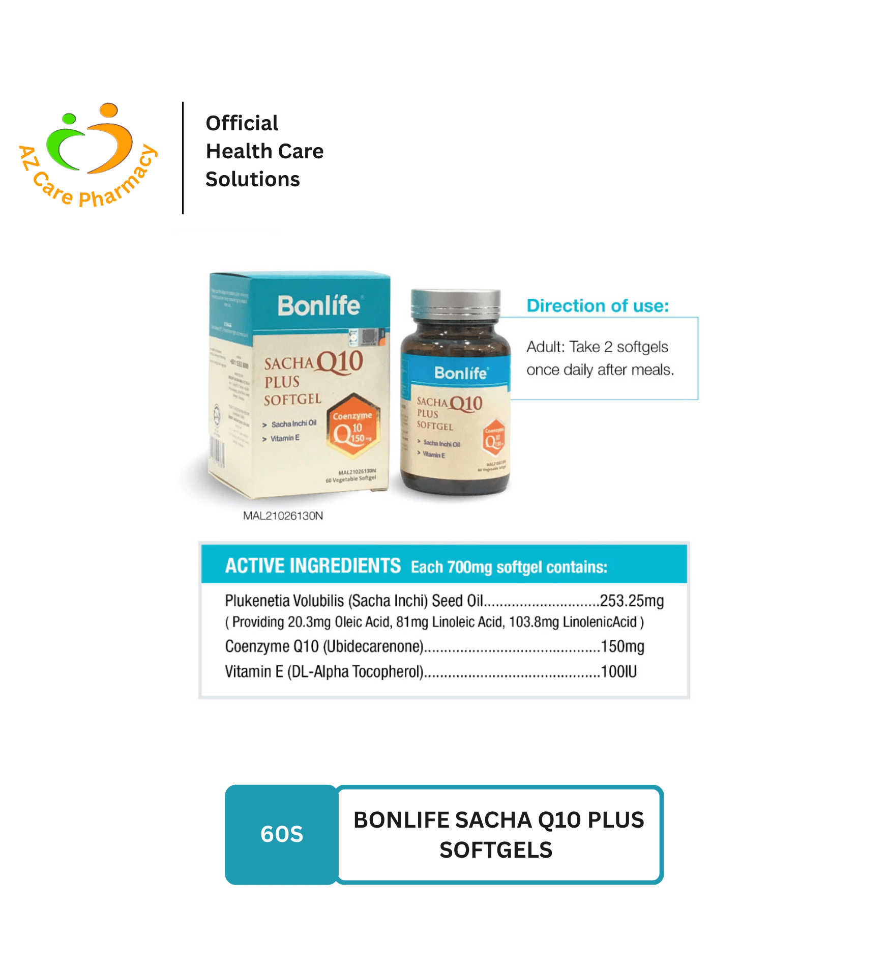 Bonlife Sacha Q10 Plus Softgels 60S - Image 2