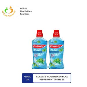 Colgate Mouthwash Plax Peppermint 750ml 2s