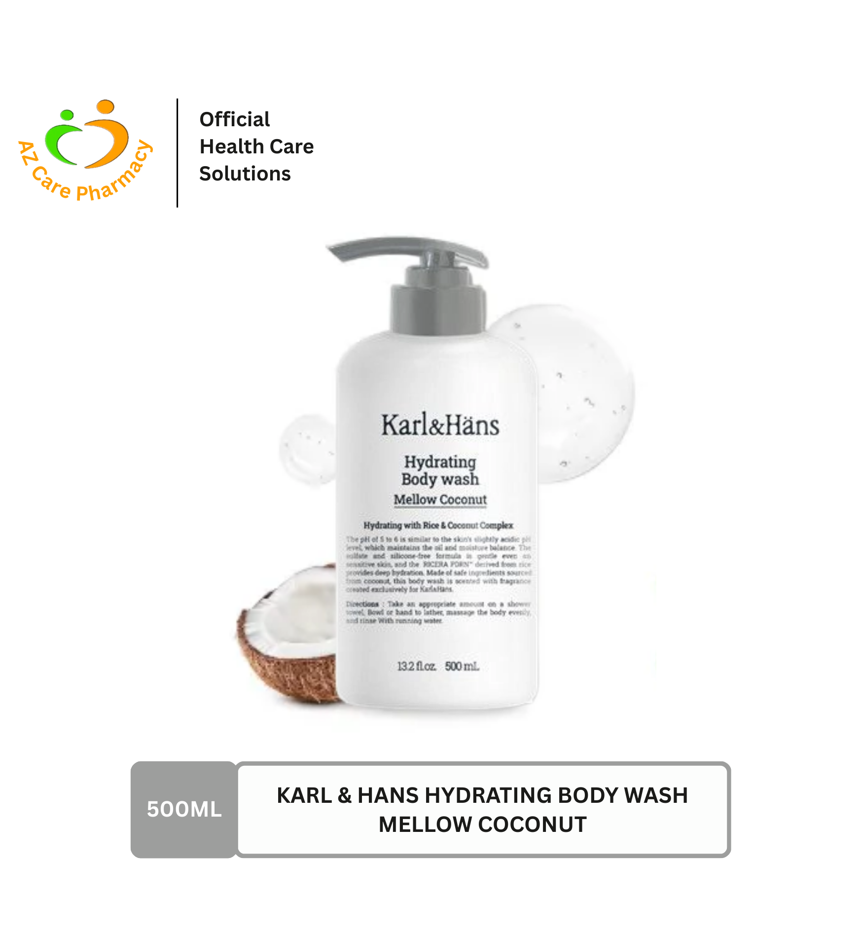 Karl & Hans Hydrating Body Wash Mellow Coconut 500ML