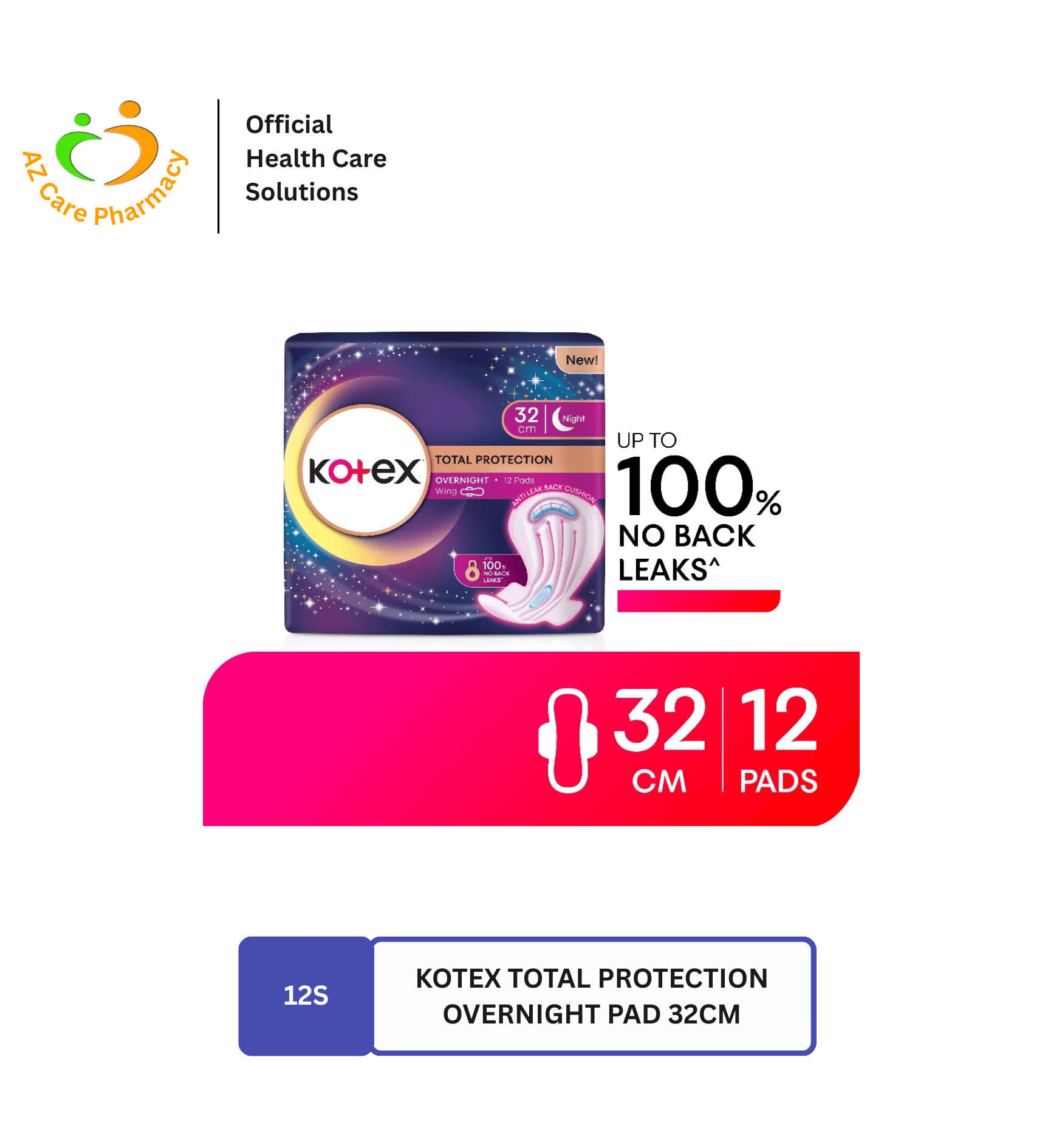 Kotex Total Protection Overnight Pad