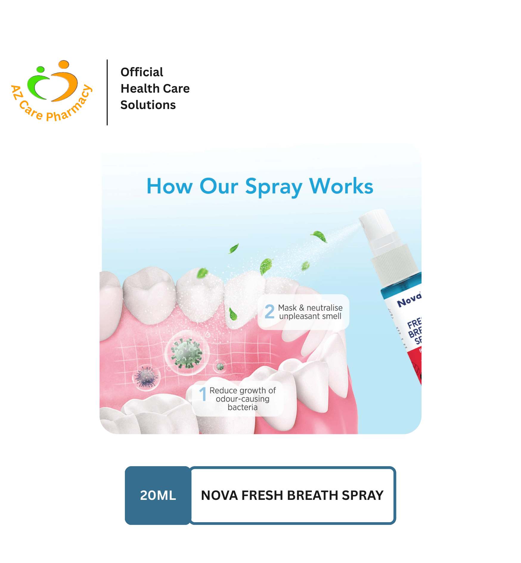 Nova Fresh Breath Spray 20ml - Image 5
