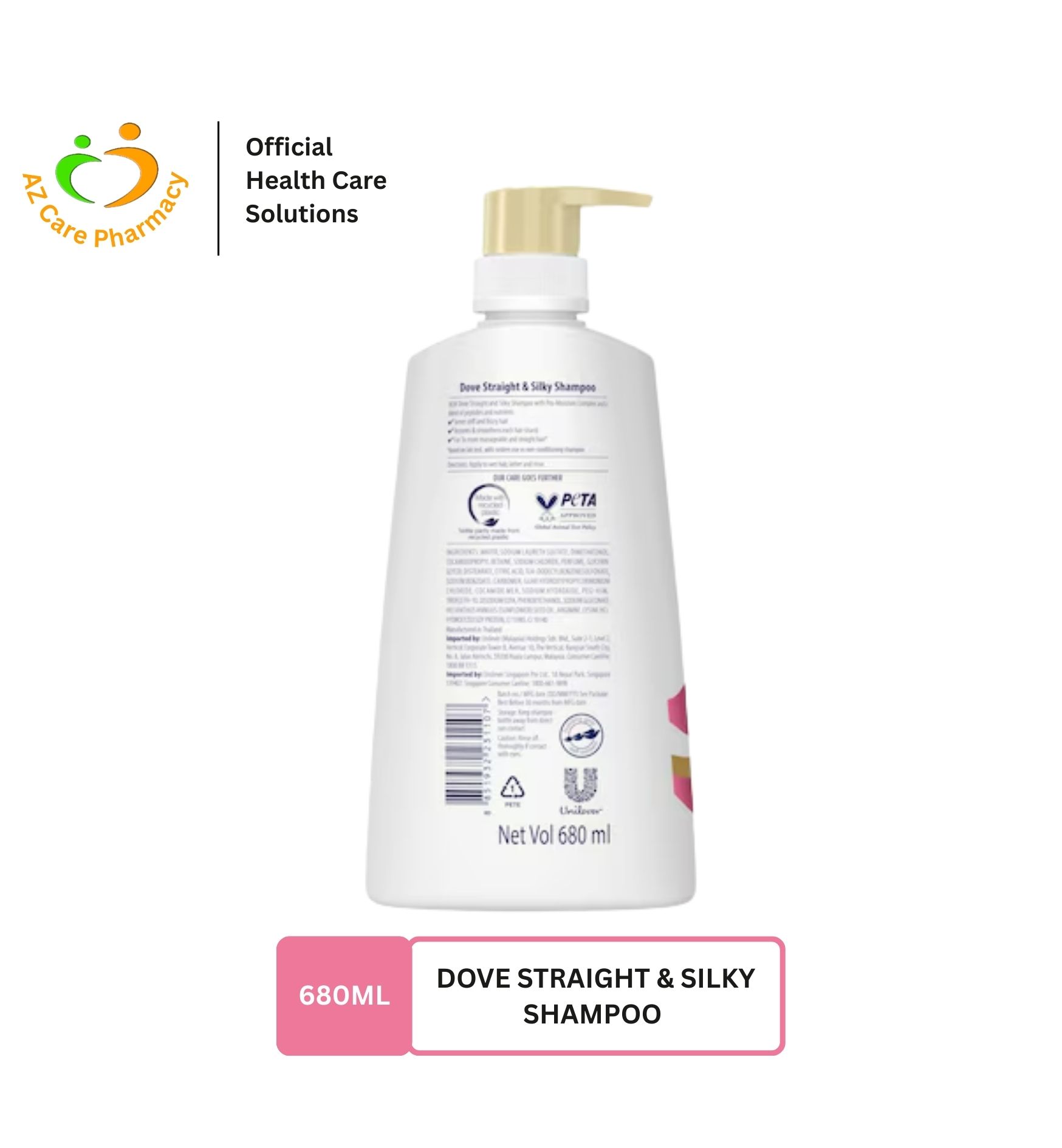 Dove Straight & Silky Shampoo 680ml - Image 3