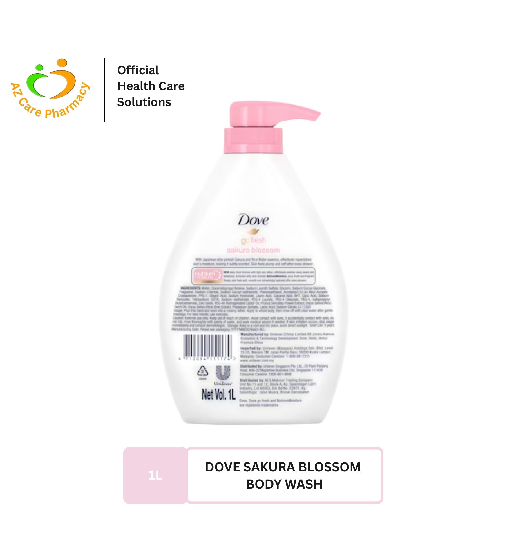 Dove Sakura Blossom Body Wash 1 litre - Image 3