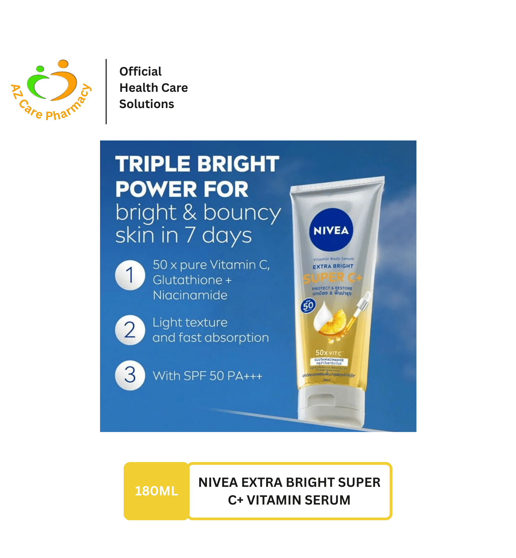Nivea Extra Bright Super C+ Vitamin Serum 180ml - Image 2