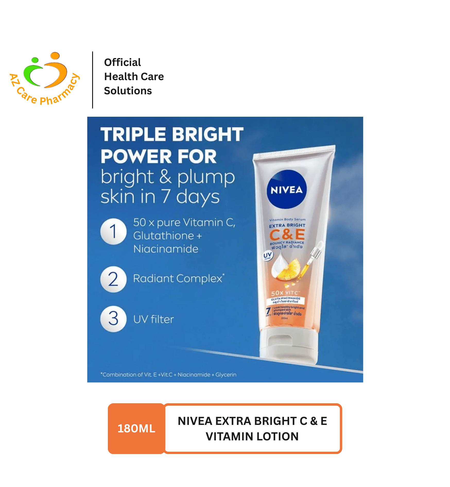 Nivea Extra Bright C&E Vitamin Lotion 180ml - Image 2