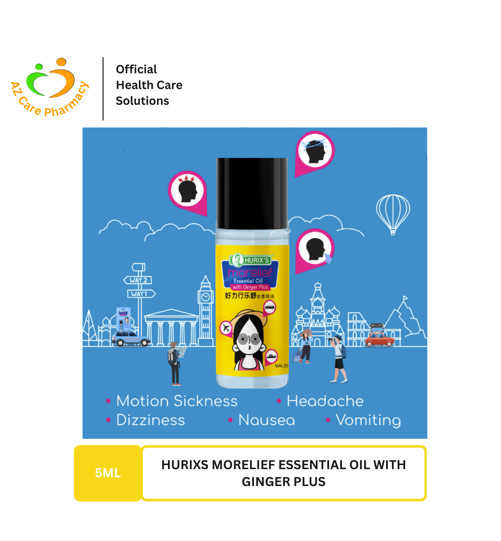 Hurixs Morelief Essential Oil With Ginger Plus 5ml - Image 2