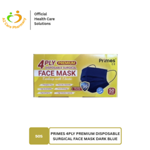 Primes 4 ply Premium Disposable Surgical Face Mask Dark Blue 50s