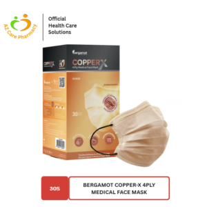 Bergamot Copper-x 4ply Medical Face Mask 30s