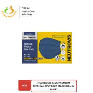 Neutrovis Kids Premium Medical 4ply Face Mask (Denim Blue) 50s