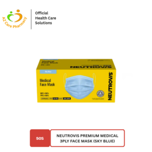 Neutrovis Premium Medical 3ply Face Mask (Sky Blue) 50s