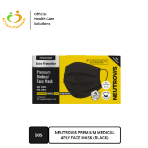 Neutrovis Premium Medical 4ply Face Mask (Black) 50s